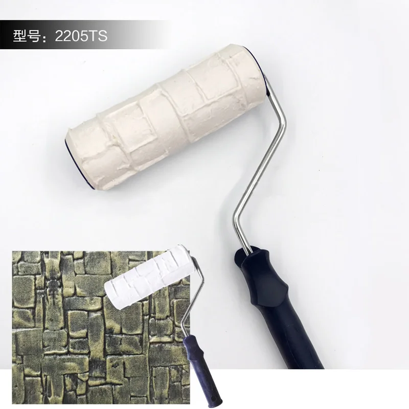 4pcs  Wall Painting Tools Set Paint Roller Tray Glove Brick Pattern Rubber Stamp Textured Wheel Household Wall Decoration Brush