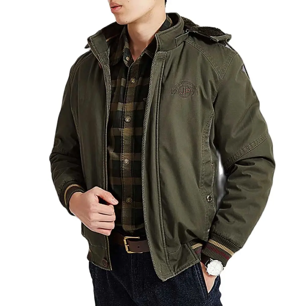 L-8XL Plus Size Autumn Winter Fashion Bomber Jacket Men Hooded Casual Jakcet Military Warm Fleece Coat Male Thick Parka Clothes