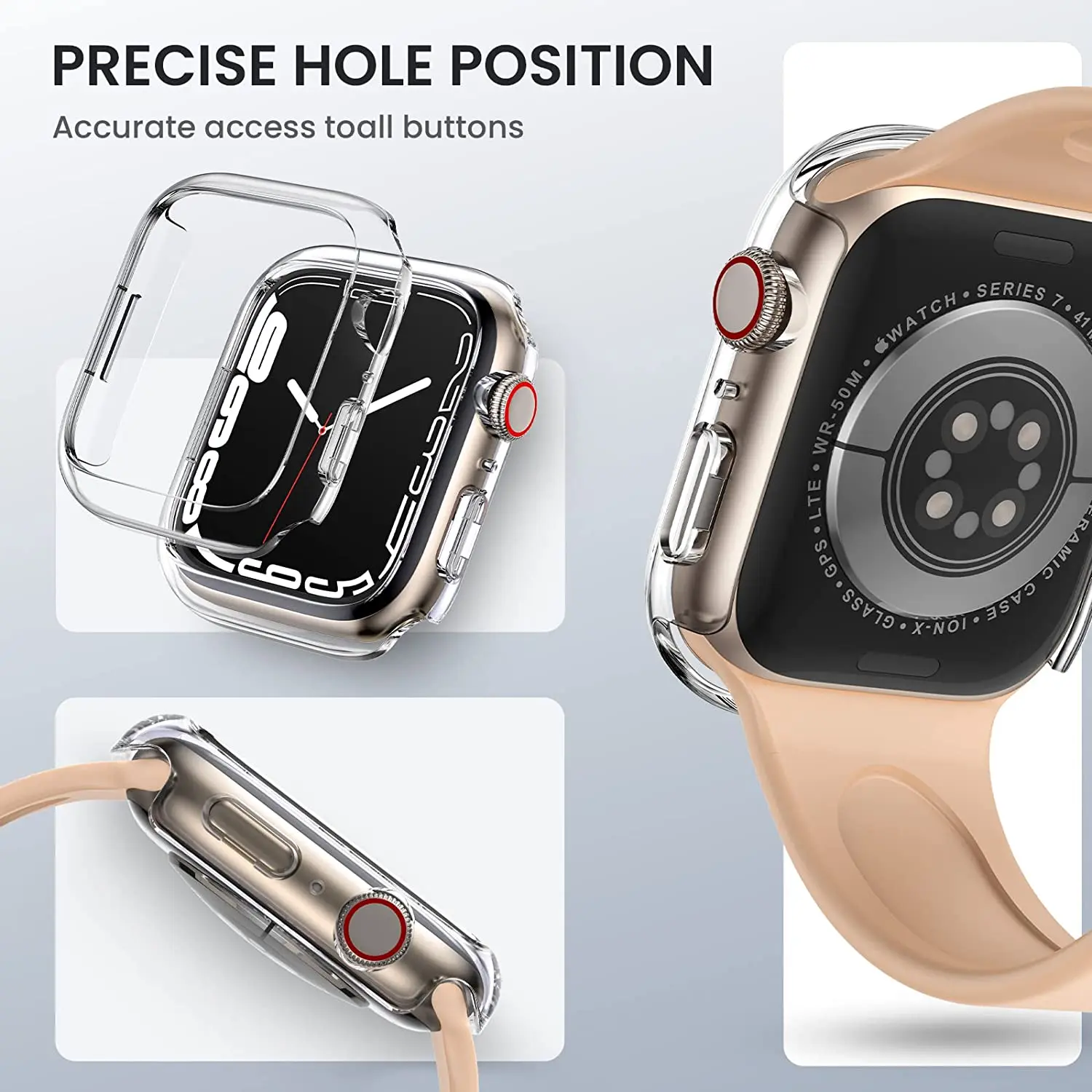 Cover For Apple watch Case 44mm 40mm 42mm 38mm iWatch serie SE 6 5 4 3 Accessories Screen Protector Apple watch 7 45mm 41mm Case