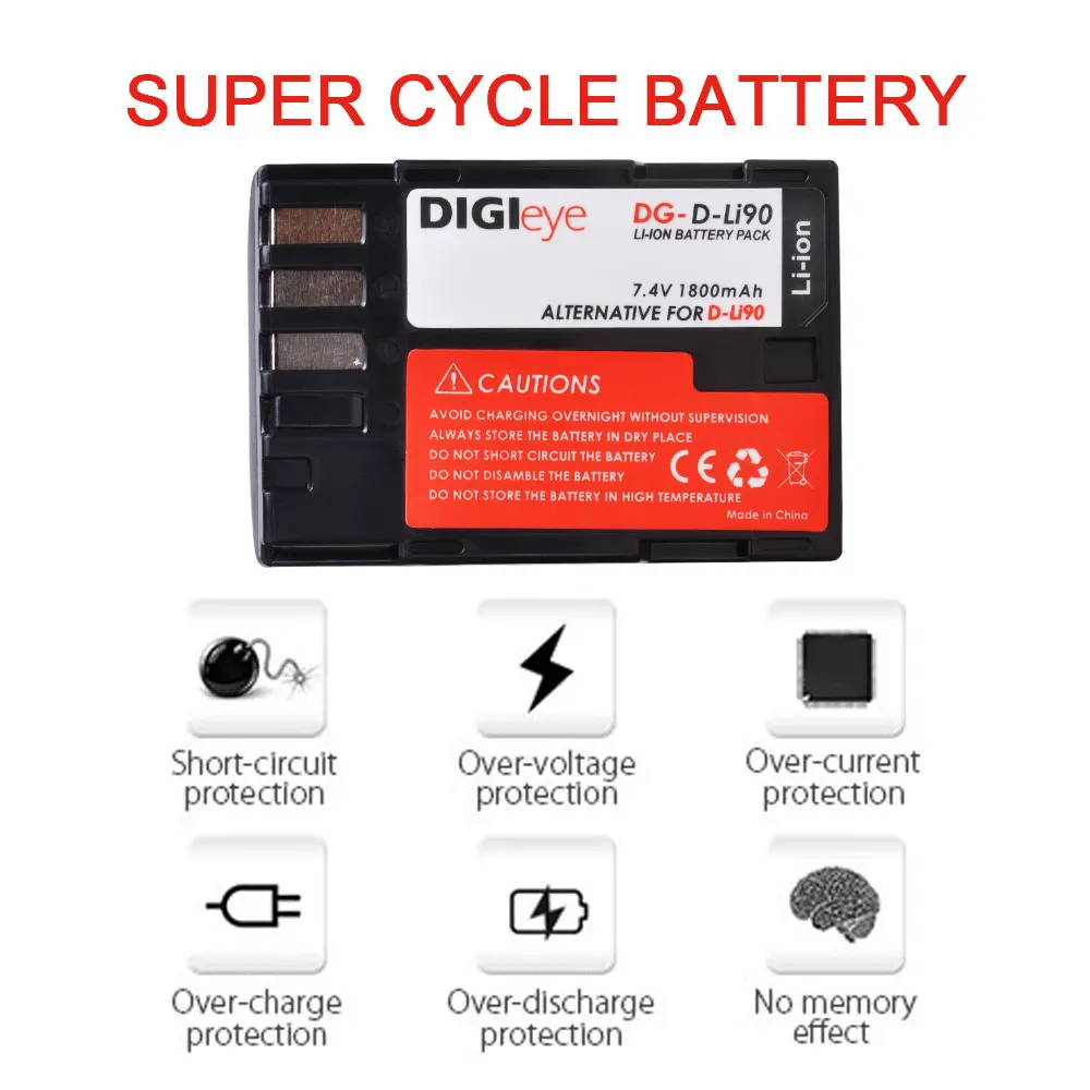 1800mAh D-LI90 DLI90 baterii z obudowa baterii dla zdjęć PENTAX 645 645D 645Z K-1 K-01 K-3 K-5 K-5D K-5IIs K-7 K-7D K1 K01 K3 K5 K5D