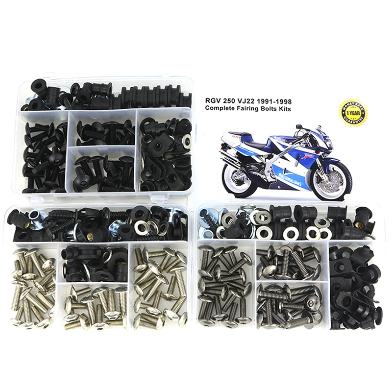 Fit For Suzuki RGV 250 VJ22 1991 1992 1993 1994 1995-1998 Motorcycle Complete Full Fairing Bolts Kit Fairing Clips Speed Nuts