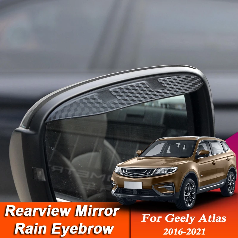 

Car-styling For Geely Atlas 2016-2021 Carbon Fiber Rearview Mirror Eyebrow Rain Shield Anti-rain Cover External Accessory