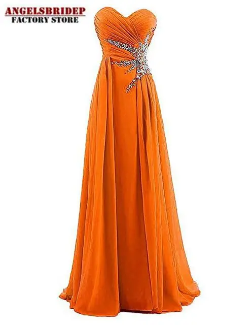 Angelsbridep Sweetheart Chiffon Bridesmaid Dresses Sparkly Beads Sequins Wedding Party Dress Vestido De Festa De Casamento