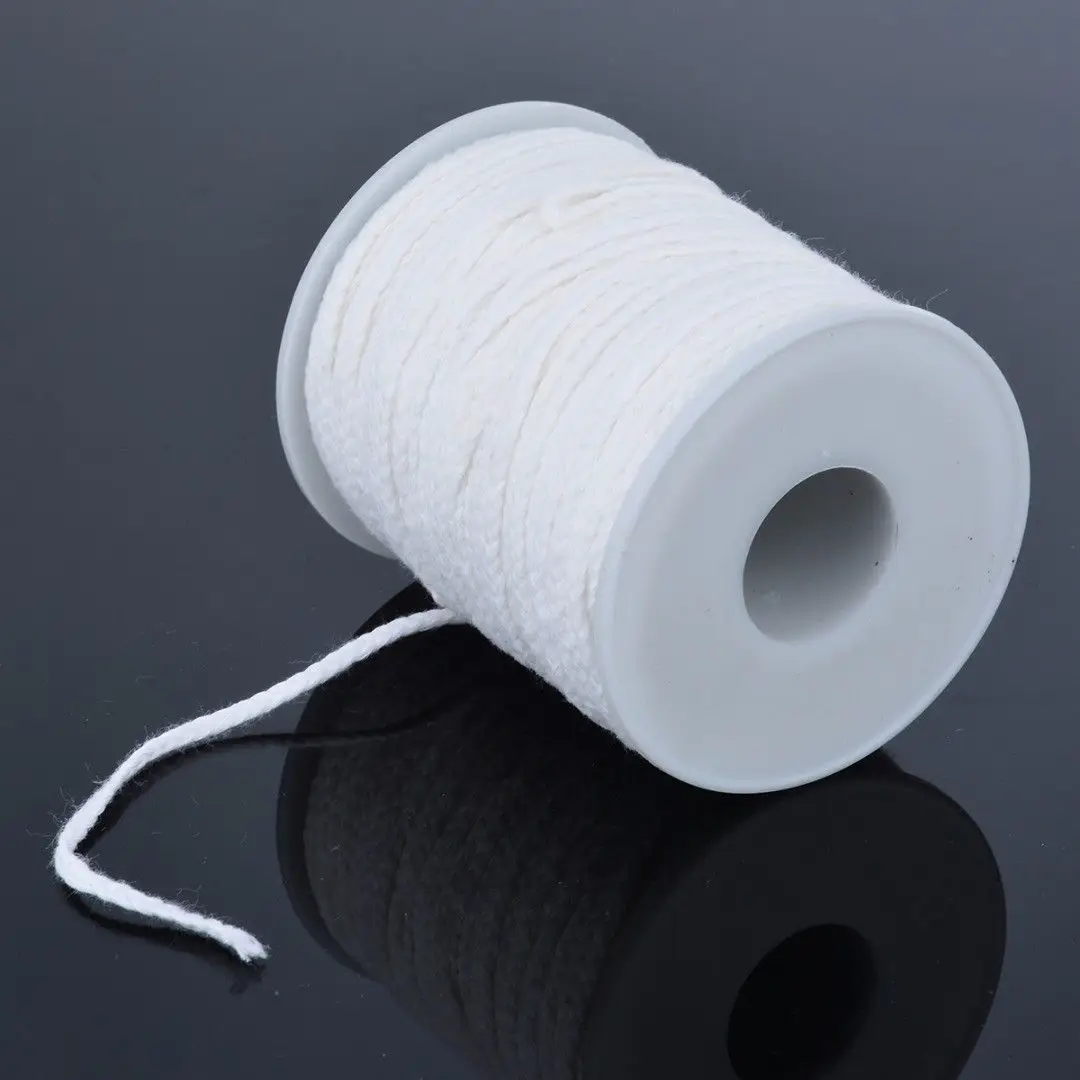 60M/Roll Spool of Cotton Square Braid Candle Wicks Wick Core Candle Making 2