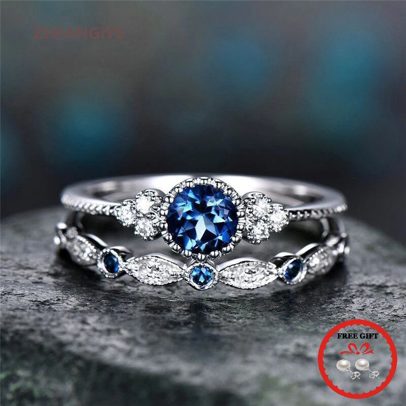 Luxury Rings Set 925 Silver Jewelry with Green Zircon Gemstones Finger Ring for Women Wedding Engagement Party Gift Accessories