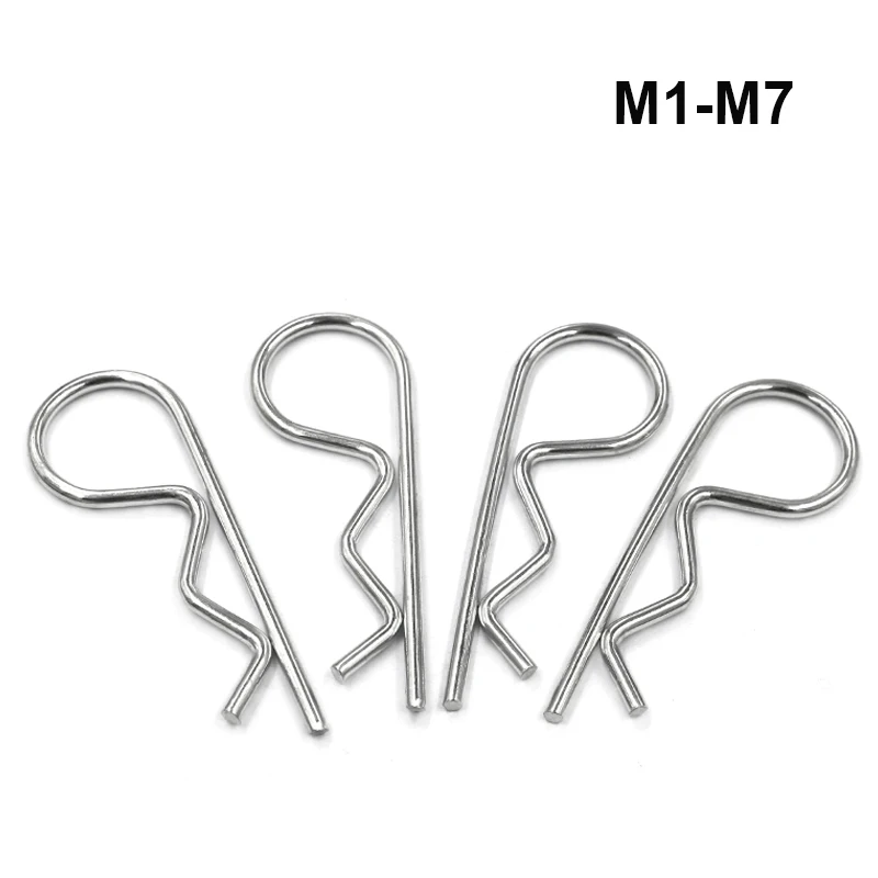 R Shape Spring Cotter Split Pin Clip Clamp Hair Tractor Pin for Car M1 M1.2 M1.6 M1.8 M2 M2.5 M3M4M5M6M7 M8