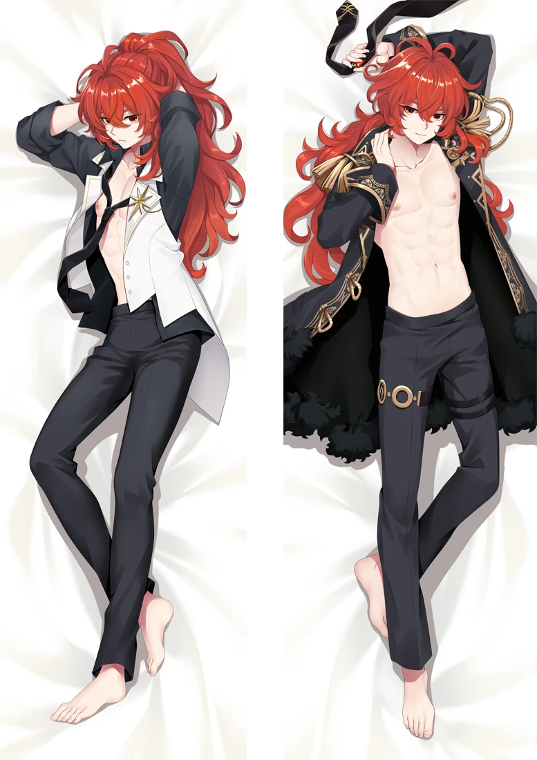 Genshin Impact Mondstadt Diluc Hugging Body pillow cover case Bedding covers Dakimakura