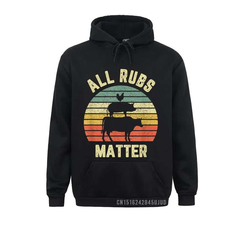 Funny BBQ All Rubs Matter Retro Barbeque Grilling Gift Pullover New Design Man Sweatshirts Long Sleeve Hoodies Crazy Sportswears