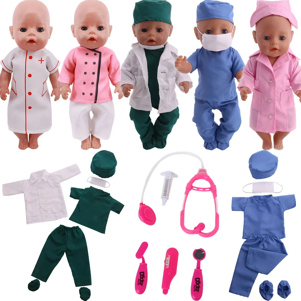 

Doll Accessories Doctor Nurse Wear Mask Plastic Stethoscope For 18 Inch American Doll Girls & 43 Cm New Born Baby Clothes,Toys
