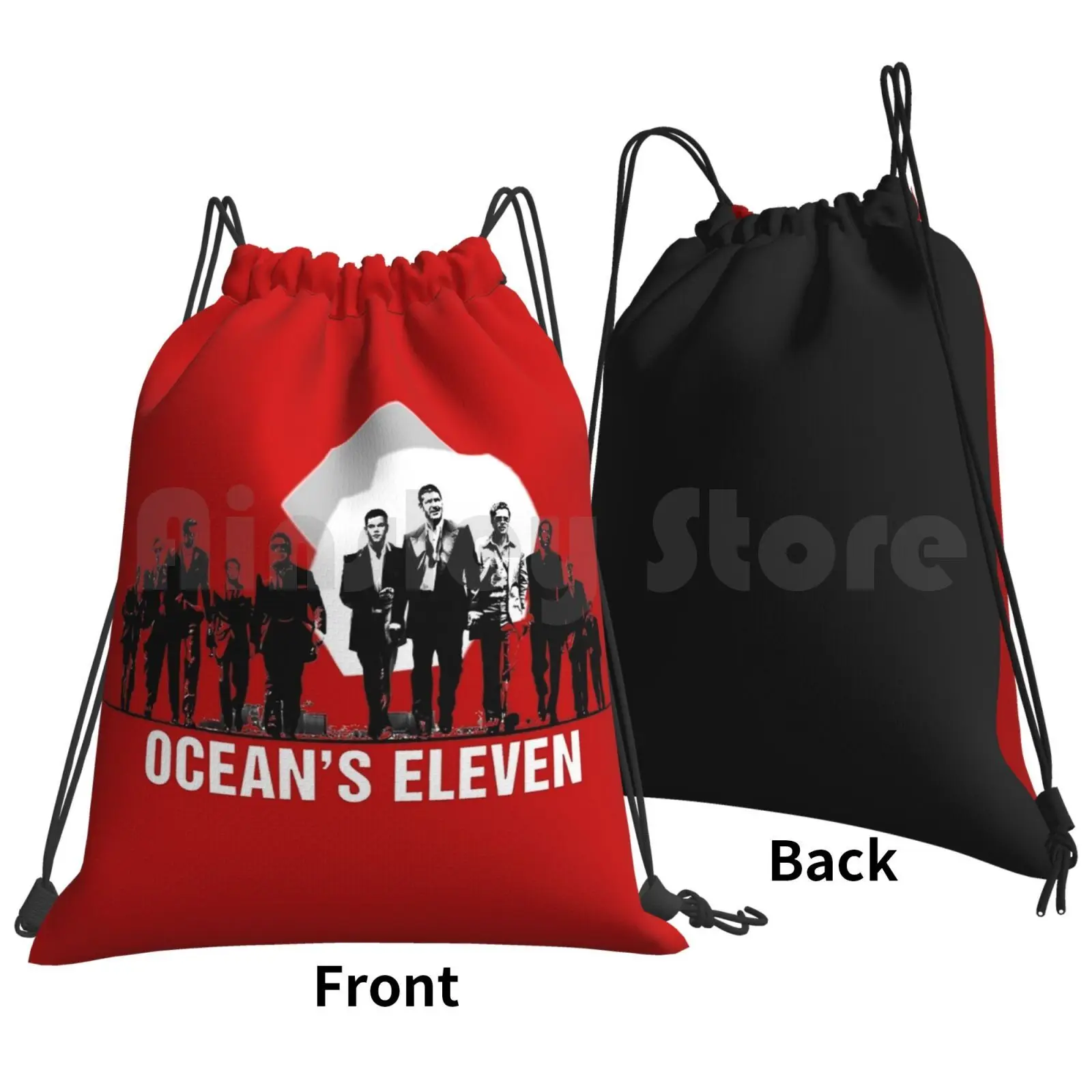 Ocean's Eleven ( 2001 ) Backpack Drawstring Bags Gym Bag Waterproof Oceans Eleven Oceans 11 George Clooney Brad Pitt Matt