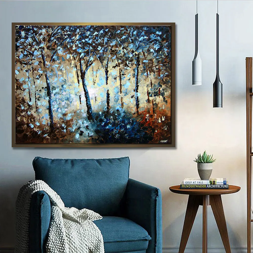 

Morden Abstract Landscape Hand Painted Oil Painting Canvas Posters Wall Art Handmade Oil Painting For Livingroom Home Decor