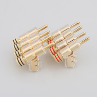 4pcs/set VB202G High Performance 24K Gold Plated Audio Banana Connectors 45Dgree Locking Banana Plug For Hifi Speaker Cable
