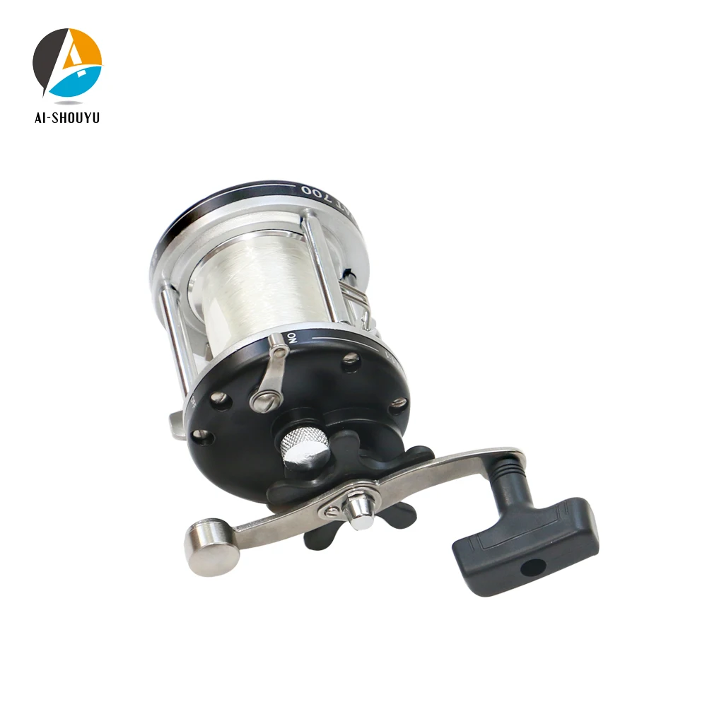 AI-SHOUYU 2BB 4.1:1 Drum Wheel Fishing Reel with Line Boat 700 Trolling Reel Right Handed Reel Sea Fishing Tackle For Big Fish