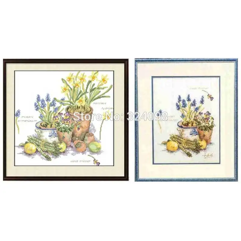 Potted plant Patterns Counted Cross Stitch  11CT 14CT 18CT DIY wholesale Chinese Cross Stitch Kits Embroidery Needlework Set