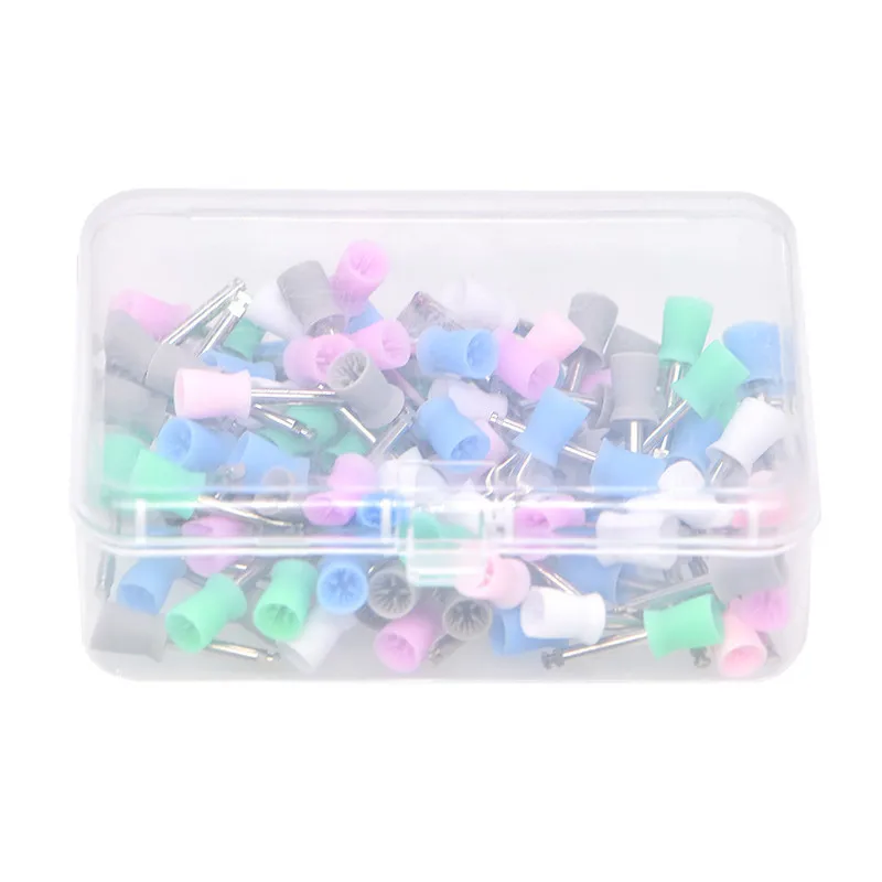 Latch Type Dental Polishing Cup Polishing Polish, Escova de Polimento, Prophy Cup para Baixa Velocidade Handpiece, Higiene Oral, 100Pcs por Caixa