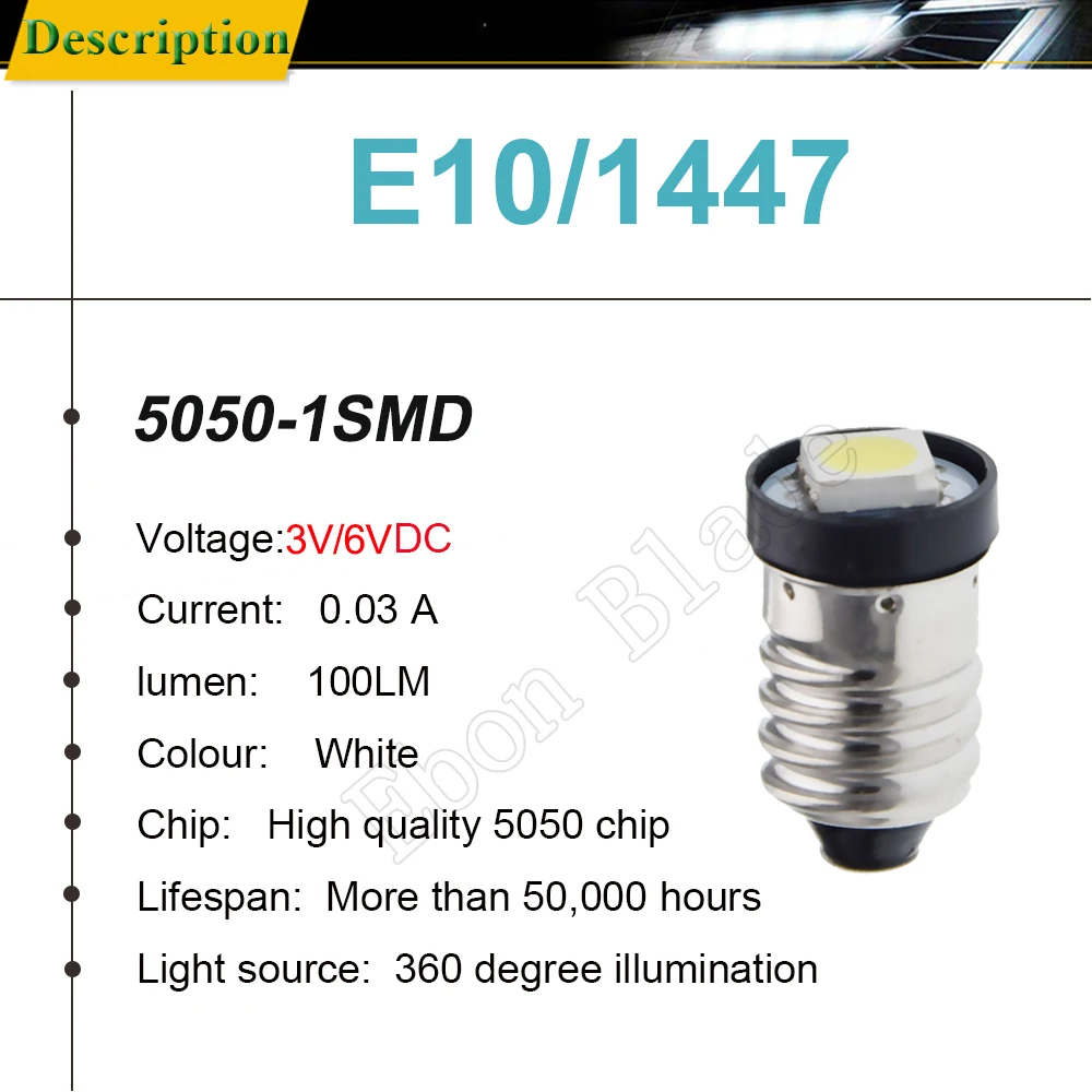 2/4 Pcs Warm/White E10 3 Volt 6 Volt LED Lights Bulbs 1447 Screw Base Mini Flashlight Torch Led Bulb Lamp Light 3V 6V DC