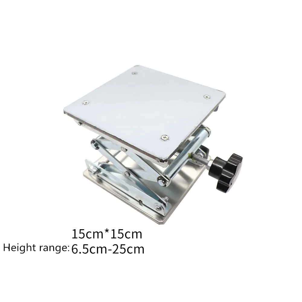 Profesional Laboratorium Jack Lifting Platform Berdiri Gunting Rak 150*150*250 Mm 100 Mm * 100 Mm * 160 Mm Mengangkat Alat