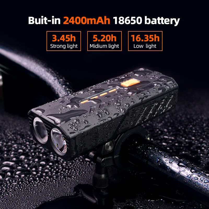 2400mAh 5000mAh Luce Della Bici Impermeabile LED Della Bicicletta Della Luce Anteriore USB Ricaricabile Del Faro Della Torcia Elettrica Accessori