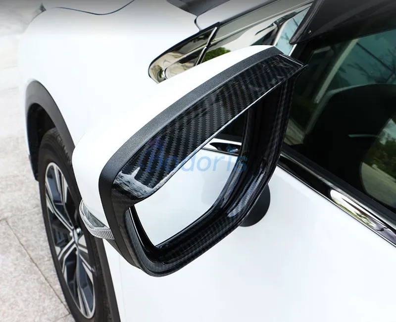 

For Mitsubishi Eclipse Cross 2018 2019 2020 Carbon Fiber look Car Side Rearview Mirror Eyebrow Rain Shield Cover Trim Accessory