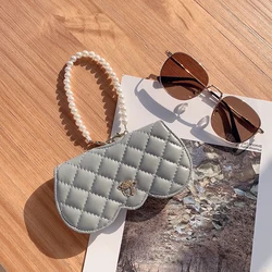 2025 New Ins Genuine Leather Glasses Case Cartoon Eyewear Bag Portable Super Cute Sunglasses Protective Cover Female Glasses Box