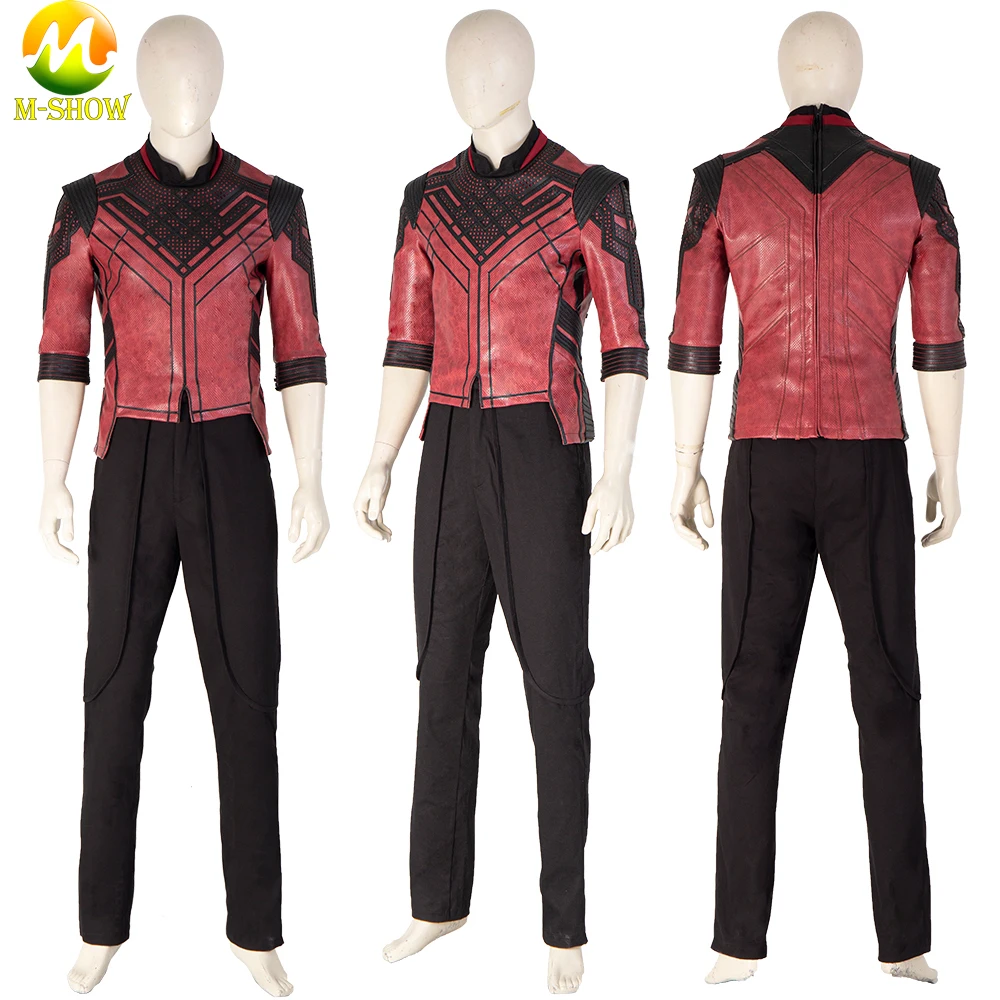 Superhero Master of Kung Fu Shang Cospaly Chi Costume Red Jacket Pants Halloween Outfit for Adult Men Custom Made