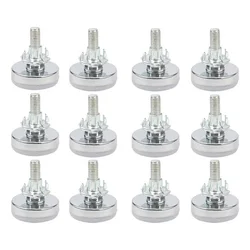 12 Pairs M8x33mm Furniture Levelers Table Leveling Foot Adjustable w/T-Nuts (12 PCS Furniture Leg Screws & 12 PCS T-Nuts)