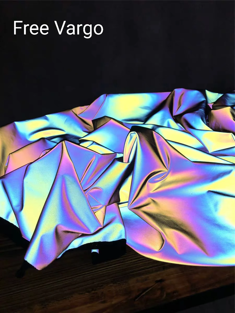 4-Way Stretch Iridescent Reflective Rainbow Fabric Hologram Holographic Rave CostumeFabric s  Sold by Half Yard