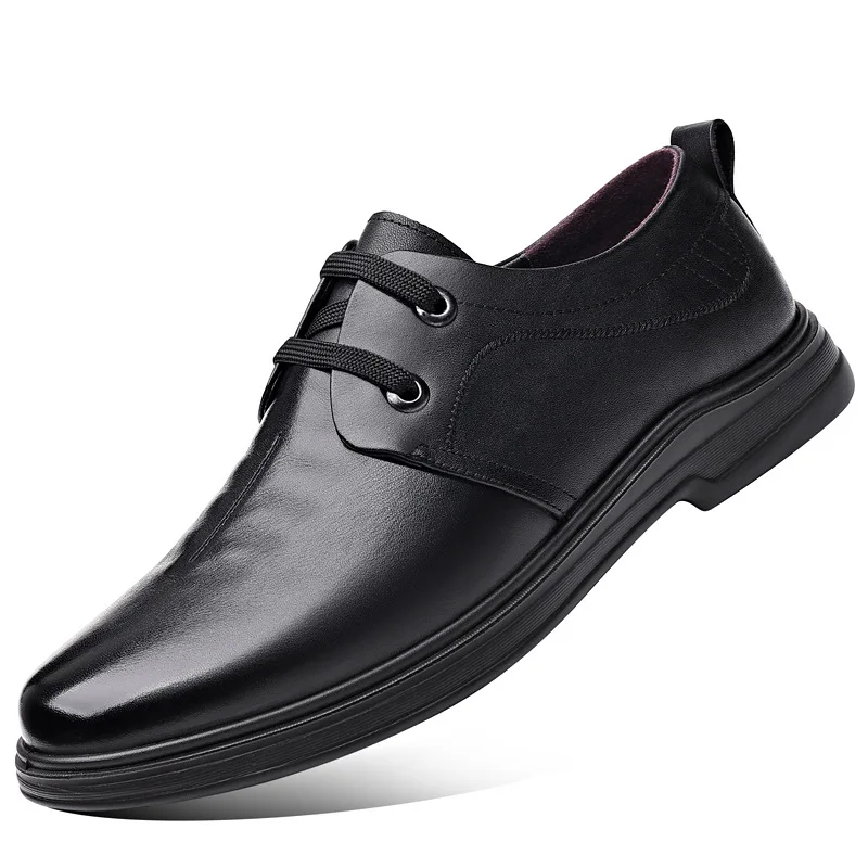 Newly Men's Quality Genuine Leather Shoes Soft Business Casual Black Man Dress Cow Leather  Shoes EUR 38-44