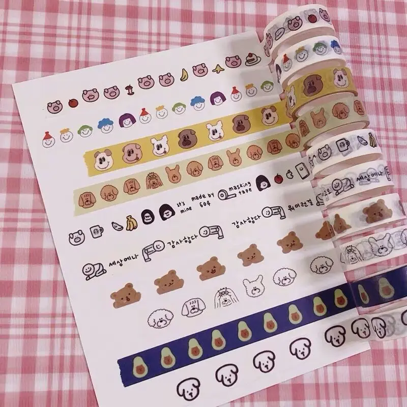 

Sharkbang 4.5M Kawaii Bear Dog Scrapbooking Washi Masking Adhesive Tape Dercorative Paper Tape Stationery