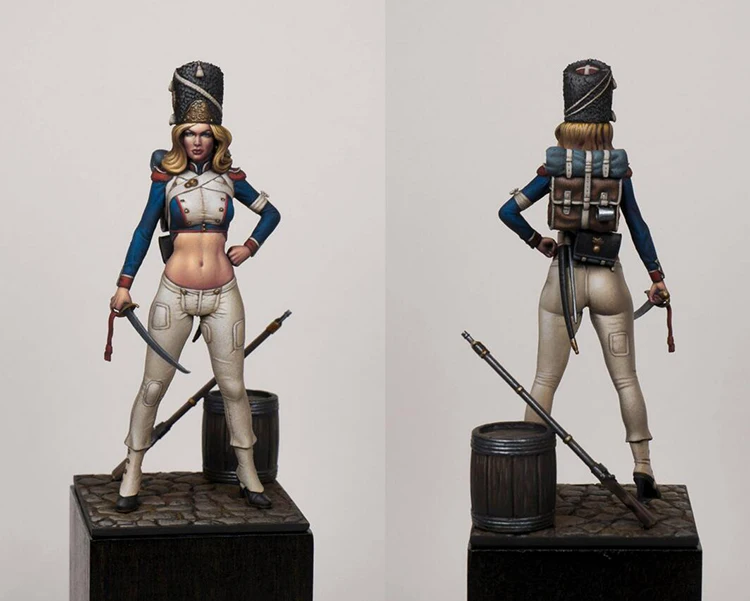 Figura de resina 1/24 70mm, conjunto de construção de figura guerreiro antigo para mulher (com base)