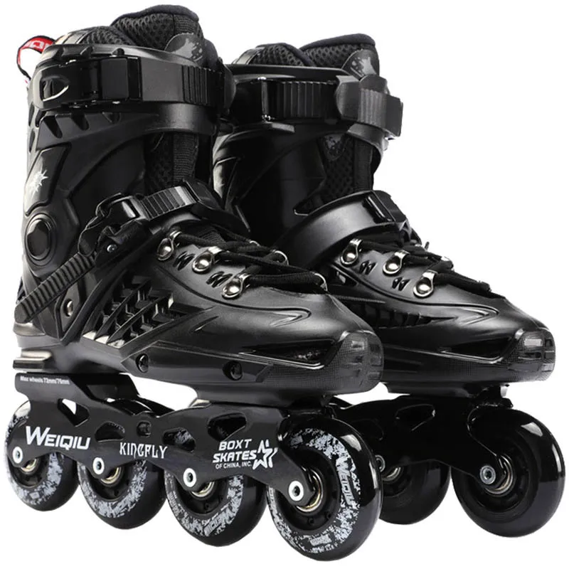 Adult Inline Roller Skates Flat Figure 12 Choice Skating Shoes Sneaker Outdoor Beginner Advanced Aluminum Trucks PU Wheels Cool