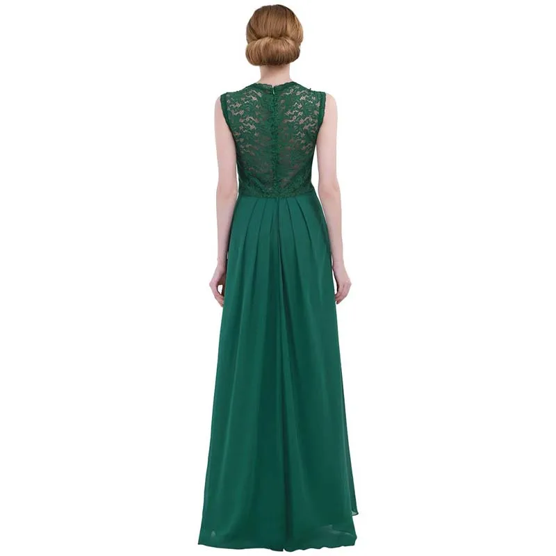 TiaoBug-Vestidos de dama de honor para mujer, Vestidos largos de tul con encaje, color verde y negro, para fiesta Formal, desfile y graduación, 2021