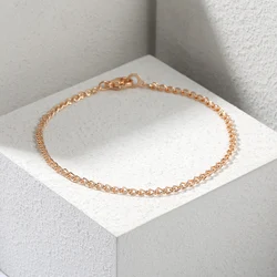 3mm Trendy 585 Rose Gold Color Snail Wheat Bead Bracelet for Women Girl Wedding Party Jewelry Gifts Female Bracelet 20cm DCB58