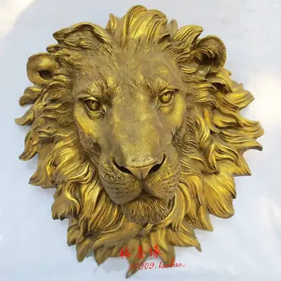 

West Art pure bronze sculpture carvings fierce beast of prey lion head statue Garden Decoration 100% real Brass Bronze