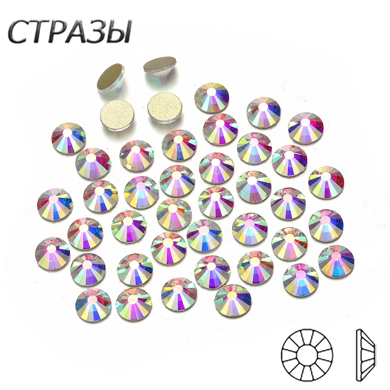 CTPA3bI Crystal AB Non Hotfix Flatback Pixie Nail Rhinestones Crystal Stones Glue on Dress Glass Rhinestone Iron On Strass