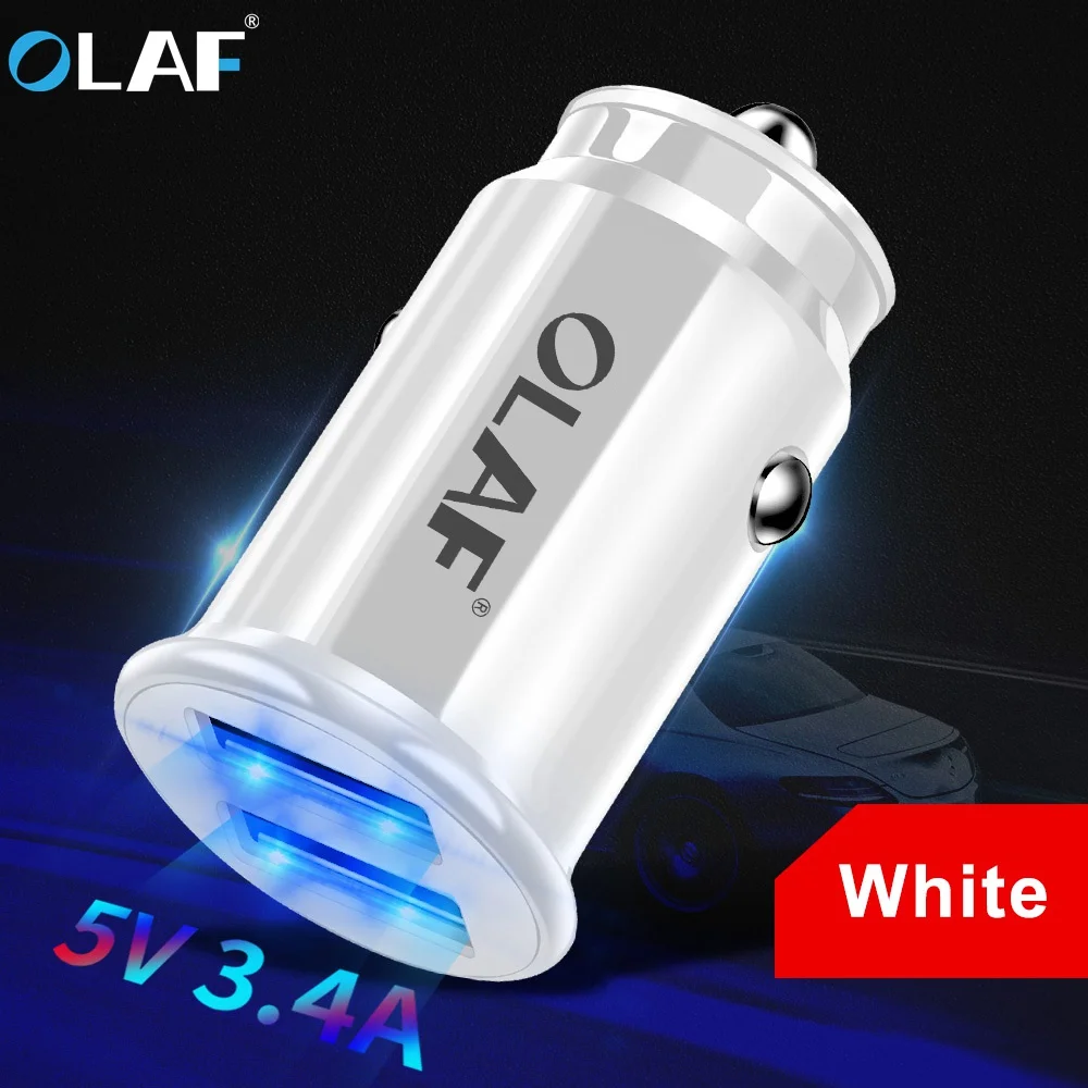 OLAF 5V 3A Dual USB Car Charger For Xiaomi Mi 9 Redmi Note 7 Samsung S10 S9 Mini Fast Car USB Charger Adapter For iPhone X 8 7