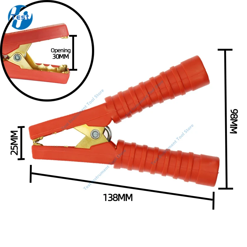 2pcs 300A 138mm Heavy Duty Copper Alligator Clips Terminal Test Electrical Battery Crocodile Clamp for Jumper Cables Boost