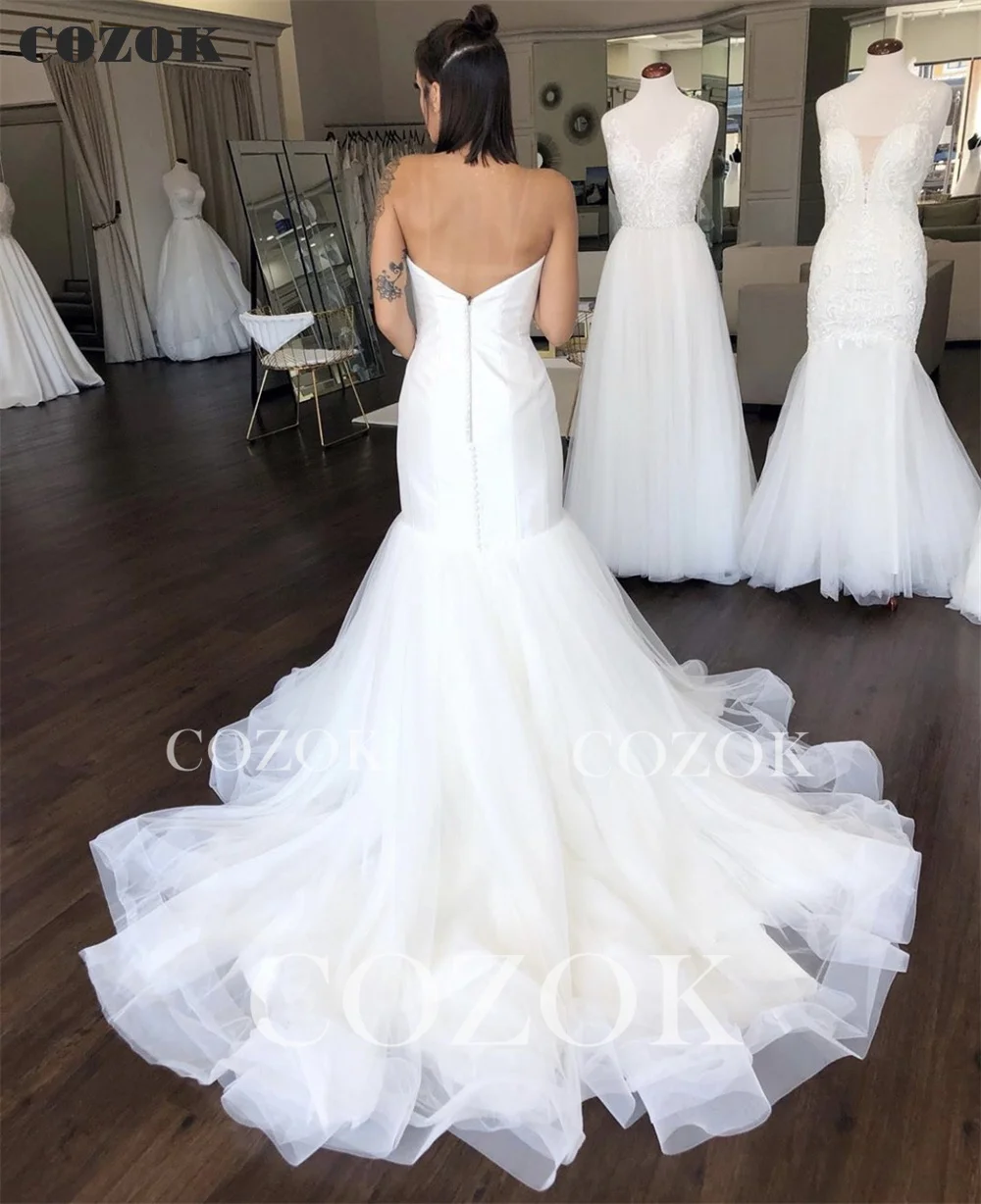 Sexy vestidos de casamento para mulheres sereia querida tule longo formal elegante 2023 nova moda vestidos de noiva co142