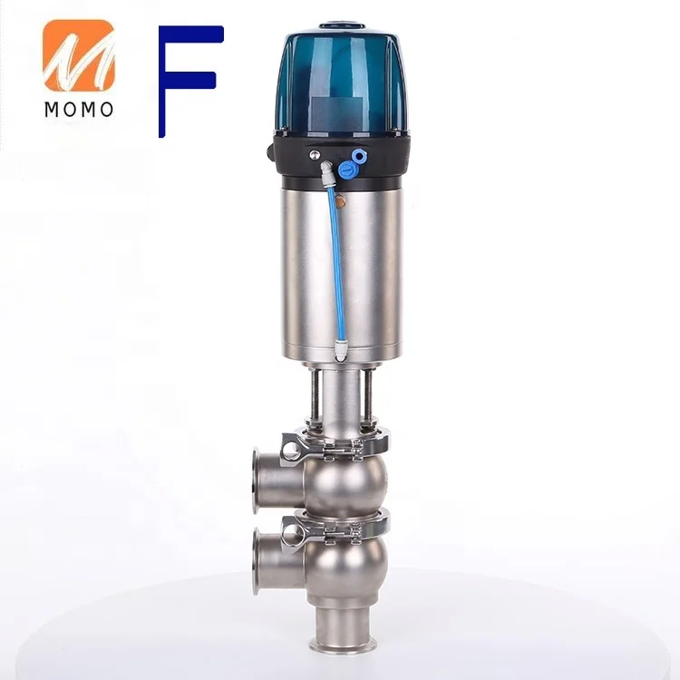 Hygienic Stainless Steel 304/316L Pneumatic Intelligent Mixproof Reversing Valve With C-Top