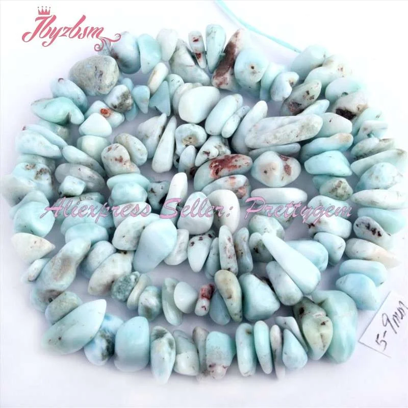 3x6-5x9mm Irregular Blue Larimar Chips Beads Natural Stone Beads For DIY Necklace Bracelets Jewelry Making 15\