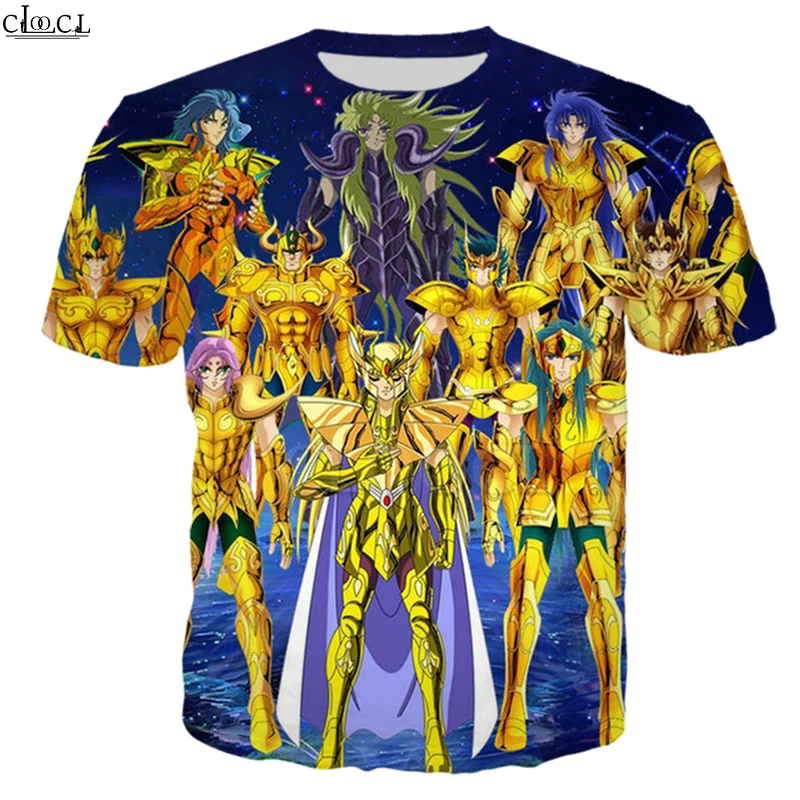 CLOOCL Anime The Knights of the Zodiac Crewneck 3D Print T Shirts Summer Streetwear Tee Shirts Men Women Clothing0001