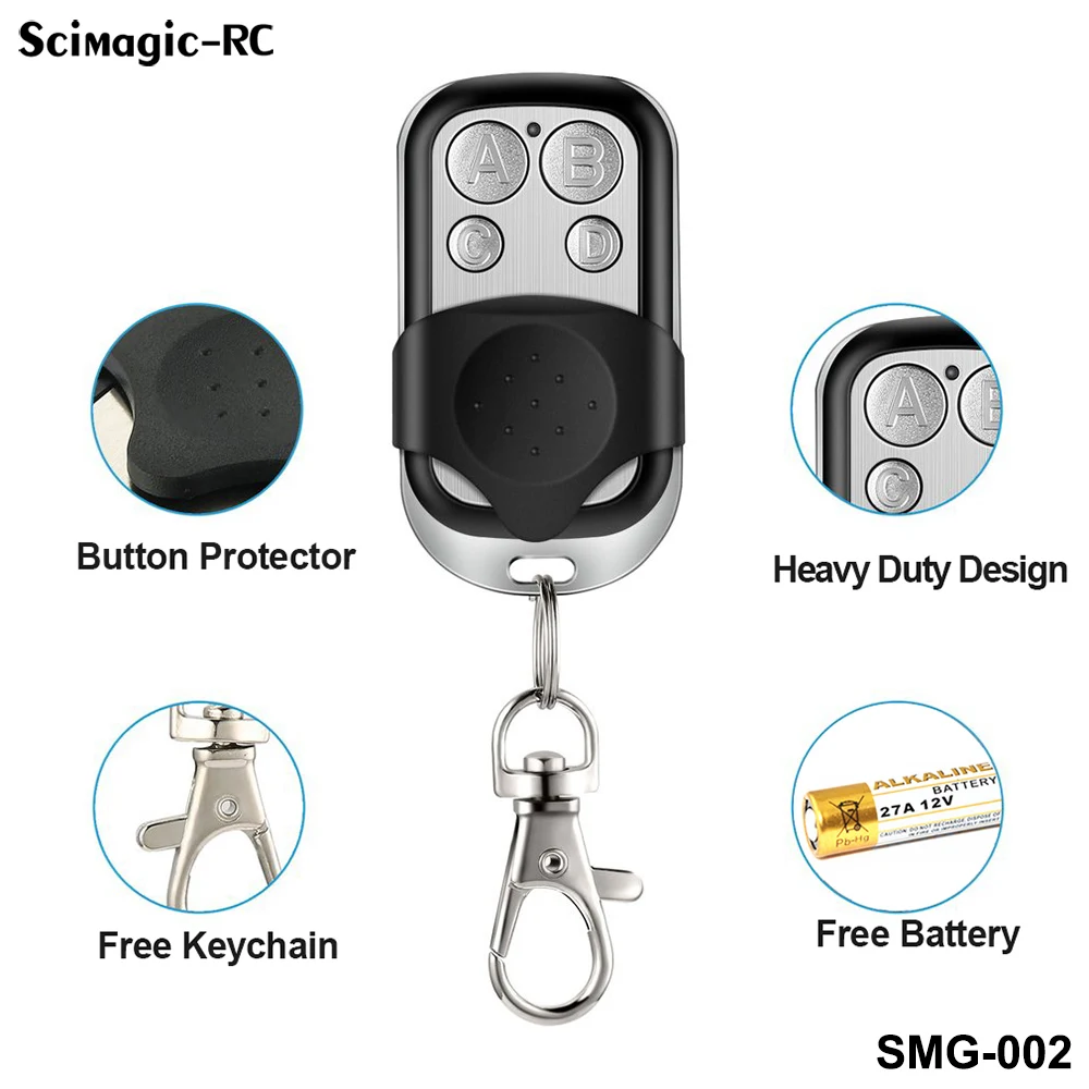 Self-copy 433MHz Remote Control Gate Transmitter Clone Fixed Learning Code Duplicator Universal Keychain Barrier PT2262 PT2264