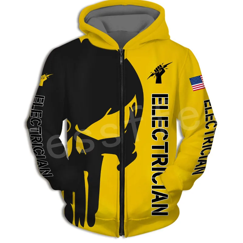 Tessffel Newest Worker Tool Electrician ironworker Tracksuit Funny NewFashion Pullover 3DPrint Zip/Hoodies/Sweatshirts/Jacket A1