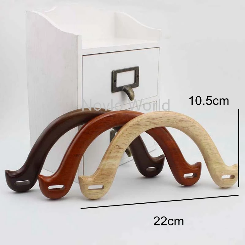 4-10 Pieces,22*10.5cm 4 Colors accept mix,Solid wood handles for Handmade lady knit bag,Sewing Wood Purse Bag Handles