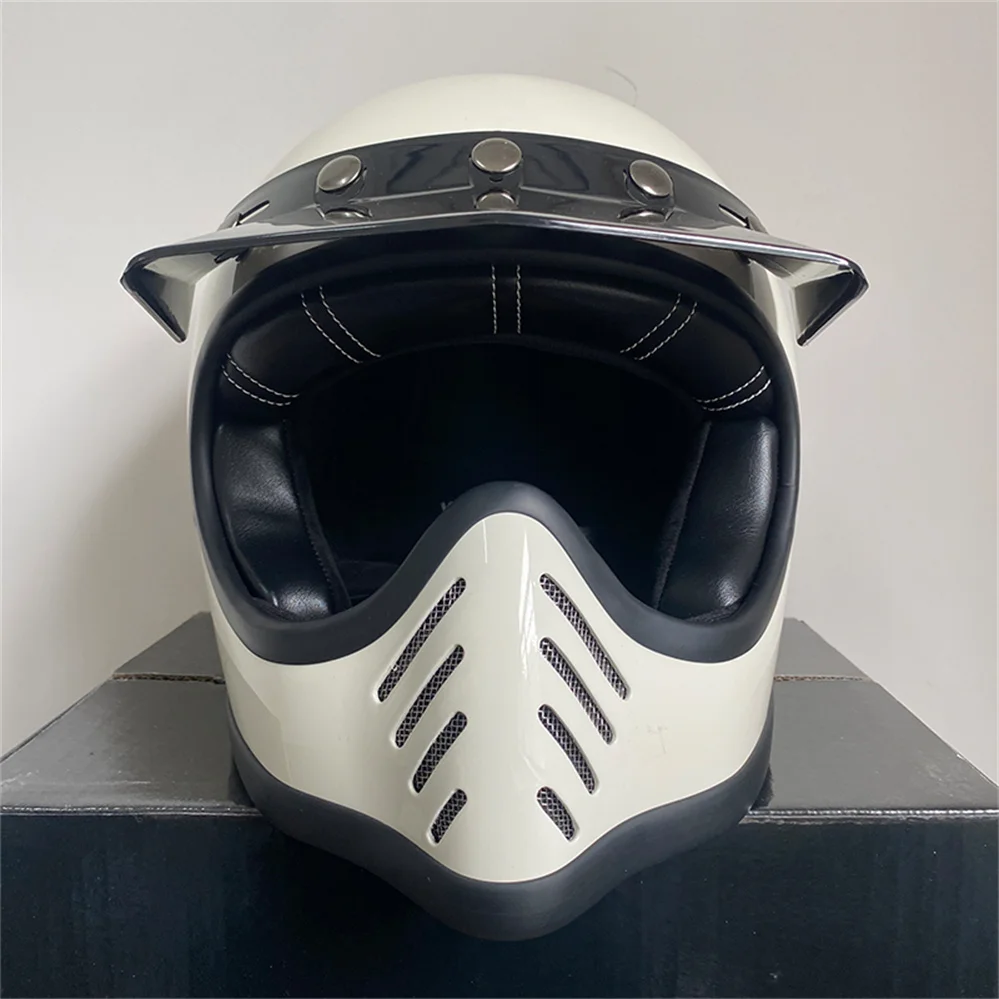 DOT Approved New Full Face Vintage Motorcycle Helmet Retro Motorbike Capacete De Moto Cafe Racer Motocross Safety Casco Moto