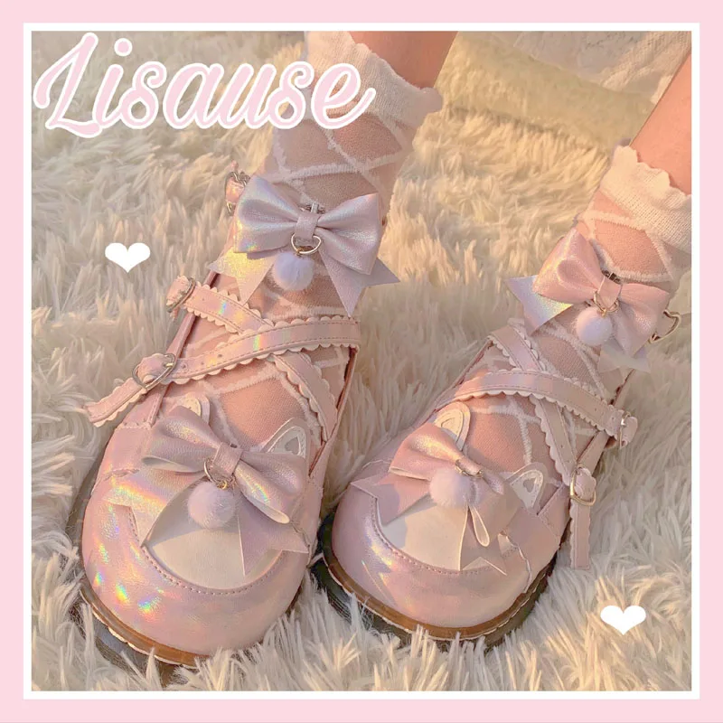 Women Shoes Original Lolita Round Head Japanese Cute Student Uniform Round Big Head Lolita Shoes Heels For Women