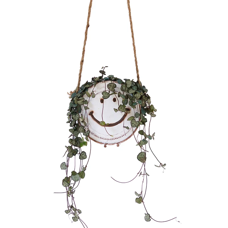 Smile Metal Rustic Decorative Pots, Planters Hanging