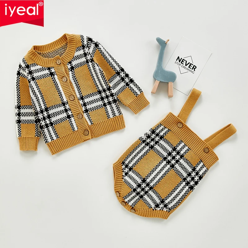 

Newborn Baby Clothes Infant Kids Fashion Long Sleeve Paid Knitted Sweater Tops Jacket Toddler Girls Bodysuit Jumpsuit Outfits