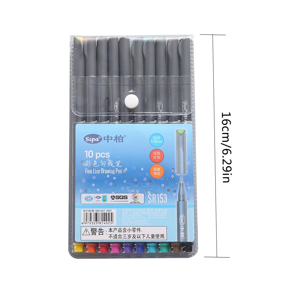 Umitive 0.38mm 10pcs/pack Fineliner Color gel Pen Set Sketch Drawing Fine Point Marker Perfect For Bullet Office Stationery