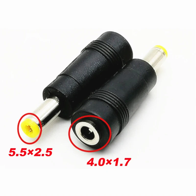 

1pcs 4.0 x 1.7mm Female to 5.5 x 2.5mm Male DC Power Connector Adapter Laptop 4.0 x 1.7 to 5.5 x2.5